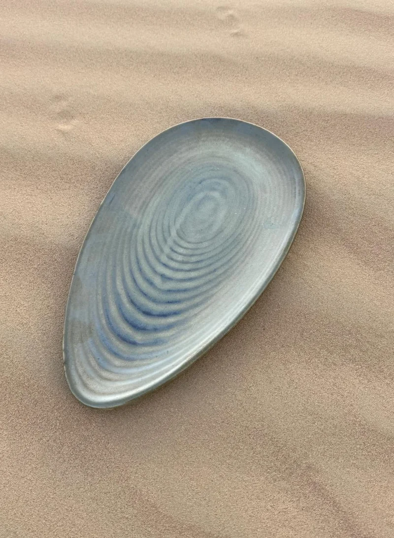 Tohfa Luxe Tohfa Luxe Olive Halo – Handcrafted Ceramic Oval Platter – Earthy Olive Green – Elegant Appetiser, Dessert &  Bread Serveware